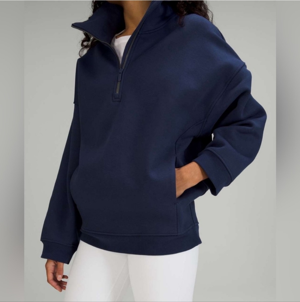 Lululemon Thick Fleece Half-Zip Night Sea Blue Size XS/S - Picture 2 of 13